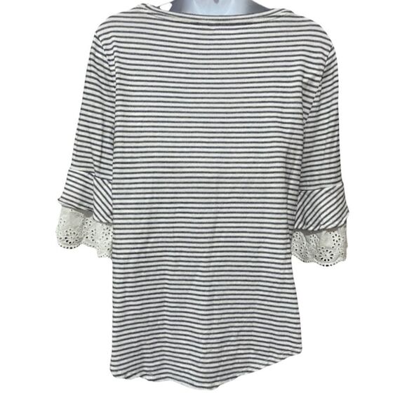 ELLE Women's Double Ruffle Sleeve Top - Picture 4 of 9